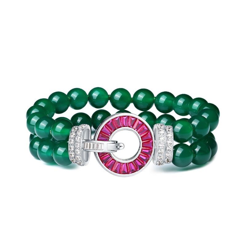 Bracciale in Agata Verde